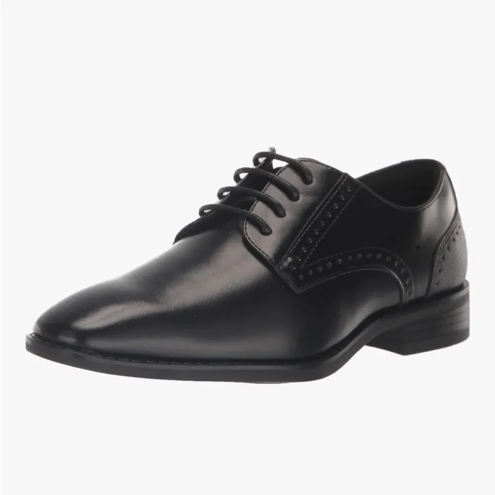 Stacy Adams Boy's Kalvin Plain Toe Oxford Dress Shoes Black Size 2 Big Kid